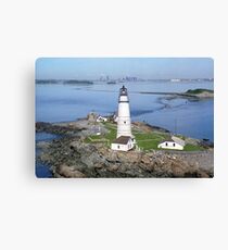 Aerial view of Boston Light Canvas Print
