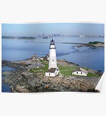 Aerial view of Boston Light Poster
