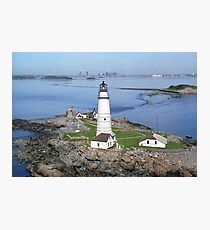 Aerial view of Boston Light Photographic Print