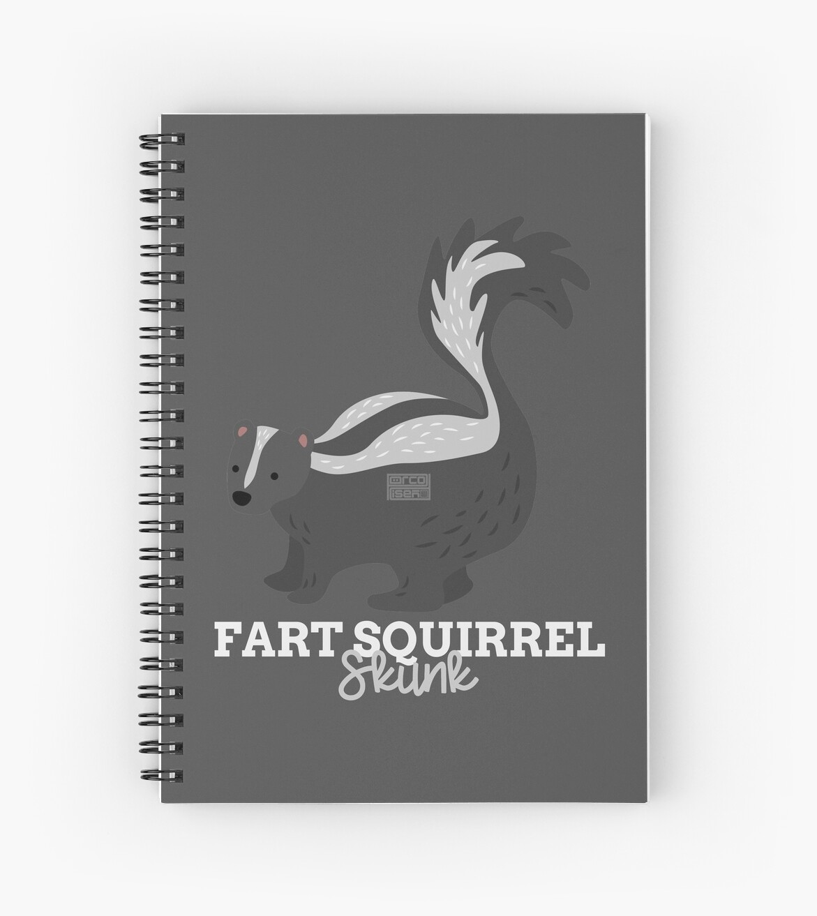 Funny Animal Name Meme Fart Squirrel SKUNK Spiral Notebooks By