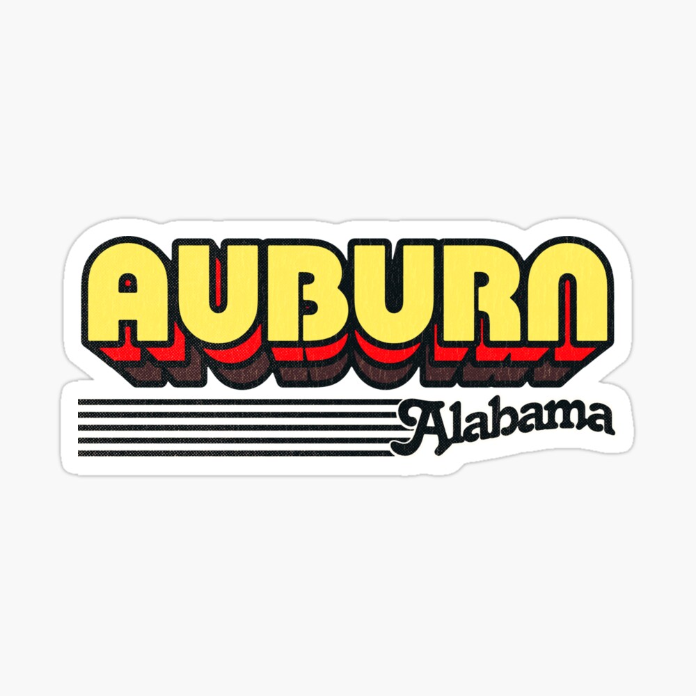 Auburn, Alabama | Retro Stripes Sticker