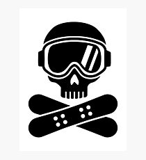 Snowboard skull goggles Photographic Print