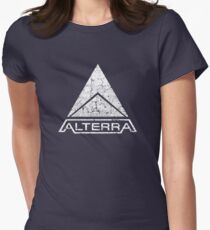 ALTERRA white logo Women's Fitted T-Shirt