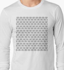 Seamless Pattern of Small Silver Pixel Hearts (7x6) Long Sleeve T-Shirt