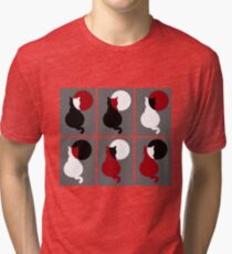 Murakami Cat and Moon minimal Tri-blend T-Shirt