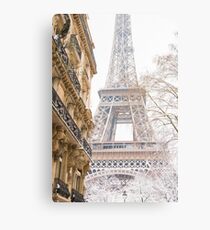 Snowy Eiffel Tower in Paris Canvas Print