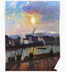 Sunset, Rouen-Camille Pissarro Poster