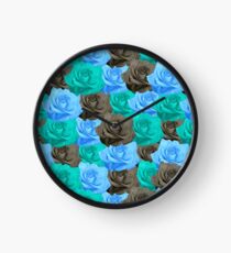 Blue Roses Clock