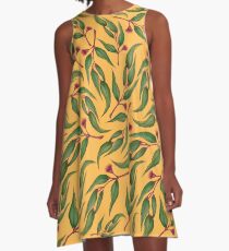 Yellow eucalyptus pattern A-Line Dress