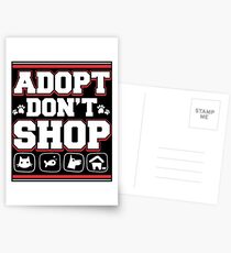 Adopt Don't Shop Animal Rescue T-Shirt For Dog Cat Lovers Postkarten