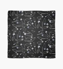 Safe with me safety pins on black with activist slogans Scarf