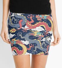 chinese dragons fighting in the clouds Mini Skirt