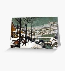 Pieter Bruegel the Elder Hunters in the Snow Greeting Card