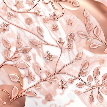  3dRose Pretty Image of Copper Gold Pink Floral