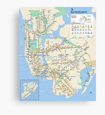 New York City Subway Map Canvas Print