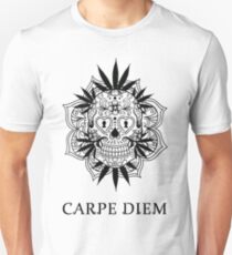 Dia Del Los Muertos Skull Carpe Diem Slim Fit T-Shirt