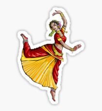 Indian Woman Dancing in Sari Sticker