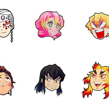 "chibi funny face demon slayer - PACK - STICKERS" Sticker for Sale by ...