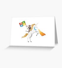 Ninja Cat Unicorn Full Flag Cortana Greeting Card