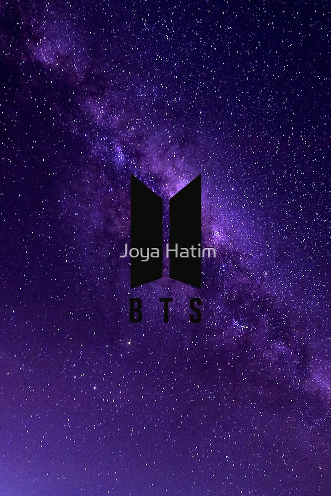 "dark purple galaxy BTS logo" by Joya Hatim | Redbubble