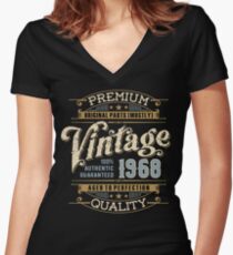 Birthday 50 Design: Vintage Fitted V-Neck T-Shirt
