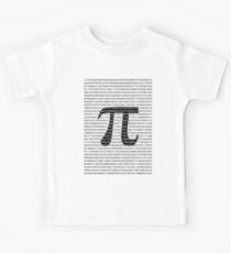 Original PI TAG | Mathematisches Symbol PI-Schwarzstellenmuster auf weißem Hintergrund Kinder T-Shirt