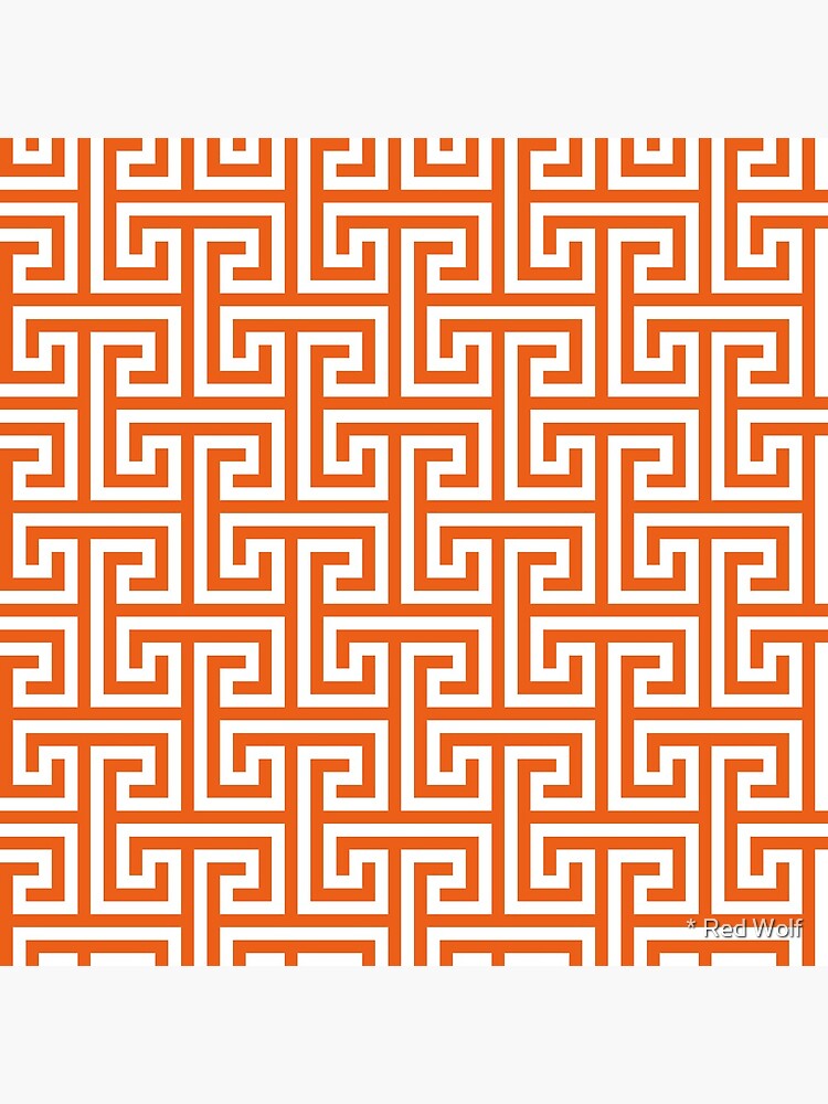 Geometric Pattern: Key Bridge Interlock Positive: Orange by redwolfoz