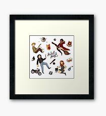 marauders pattern v2 white/transparent Framed Print