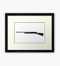 black shotgun isolated on white Framed Print