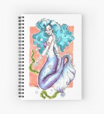 Blue haired Mermaid - Pastel tones Spiral Notebook