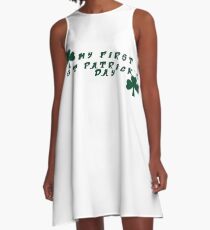 My First St. Patrick's Day Outfit - Girls St. Patrick's Outfit - My First St. Patrick's Day - Headband A-Line Dress
