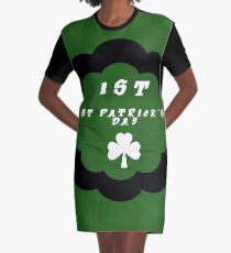 My First St. Patrick's Day Outfit - Girls St. Patrick's Outfit - My First St. Patrick's Day - Headband Graphic T-Shirt Dress