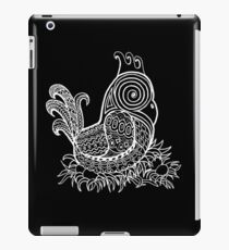 White Zentangle Chicken iPad Case/Skin