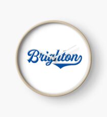 Brighton England - Vintage Sports Typography Clock