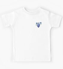 Blue Gem with Flowers Kids Tee