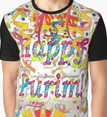 Happy Purim, happy, Purim, blessed, blest, blissful, blithe, cheerful, visual arts Graphic T-Shirt