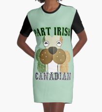 Part Irish Canadian Beaver Shamrock Graphic T-Shirt Dress