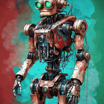 Steampunk Combat Robots Front View Stock Illustration
