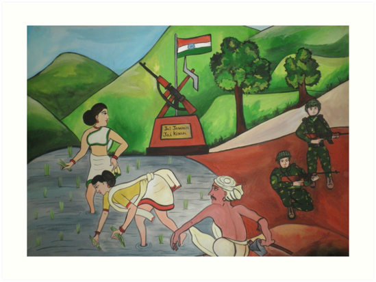 Jai Jawan Jai Kisan Art Print By Nandika Dutt