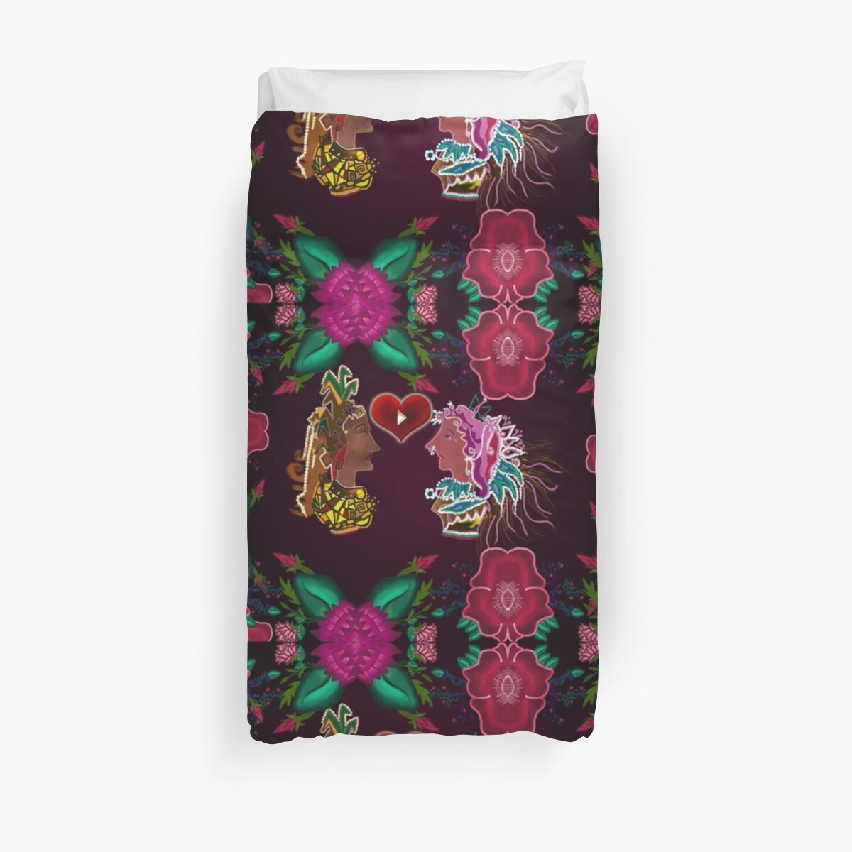 "Red and Pink Flower" Duvet Covers by NandikaDutt Redbubble