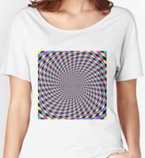 Colorful vortex spiral - hypnotic CMYK background, optical illusion Women's Relaxed Fit T-Shirt