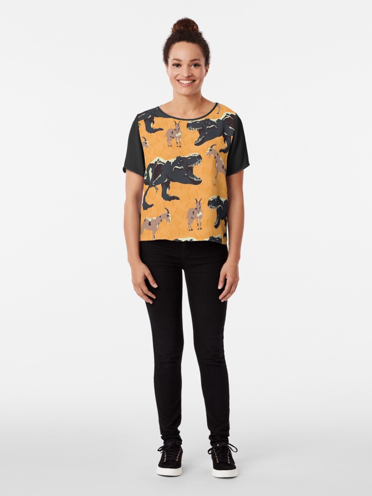 Alternate view of He's Gonna Eat the Goat? Chiffon Top