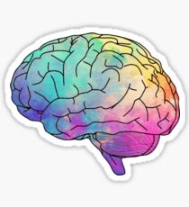 watercolor brain Sticker