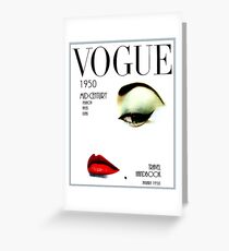 VOGUE: Vintage 1950 Beauty und Makeup Advertising Print Grußkarte