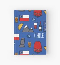 Chile icons. Chilean theme seamless doodle pattern Hardcover Journal