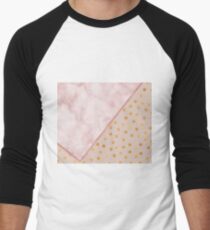 Sivec Rosa Marmor - goldene Tupfen Baseballshirt mit 3/4-Arm