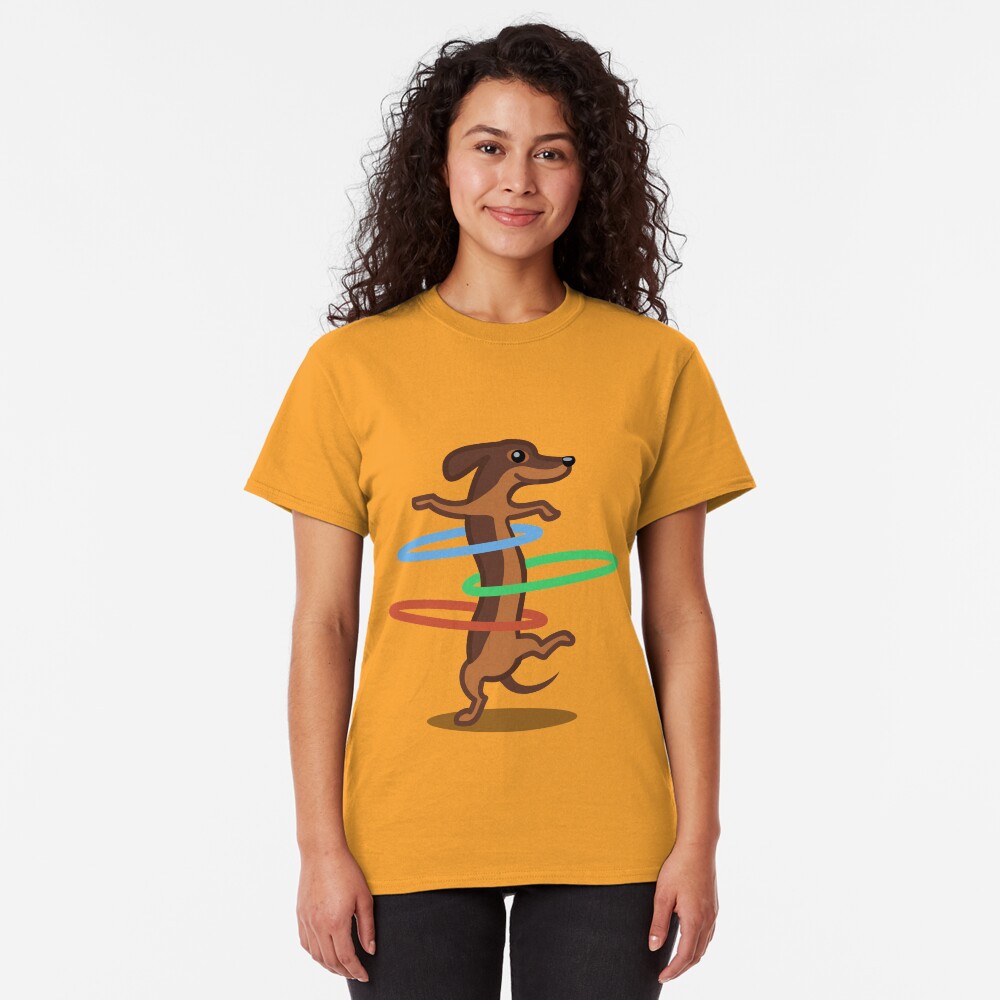 Funny Dachshund HulahoopTshirt - Dog Gifts for Doxie and Sausage Dog Lovers Classic T-Shirt
