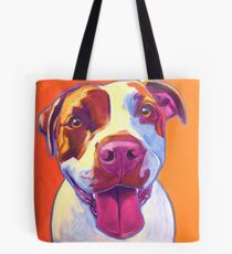 Happy Pit Bull - Slobbery Smiling Colorful Pitbull Dog Tote Bag