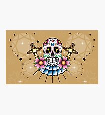Oldschool Tattoo-Skull Photographic Print