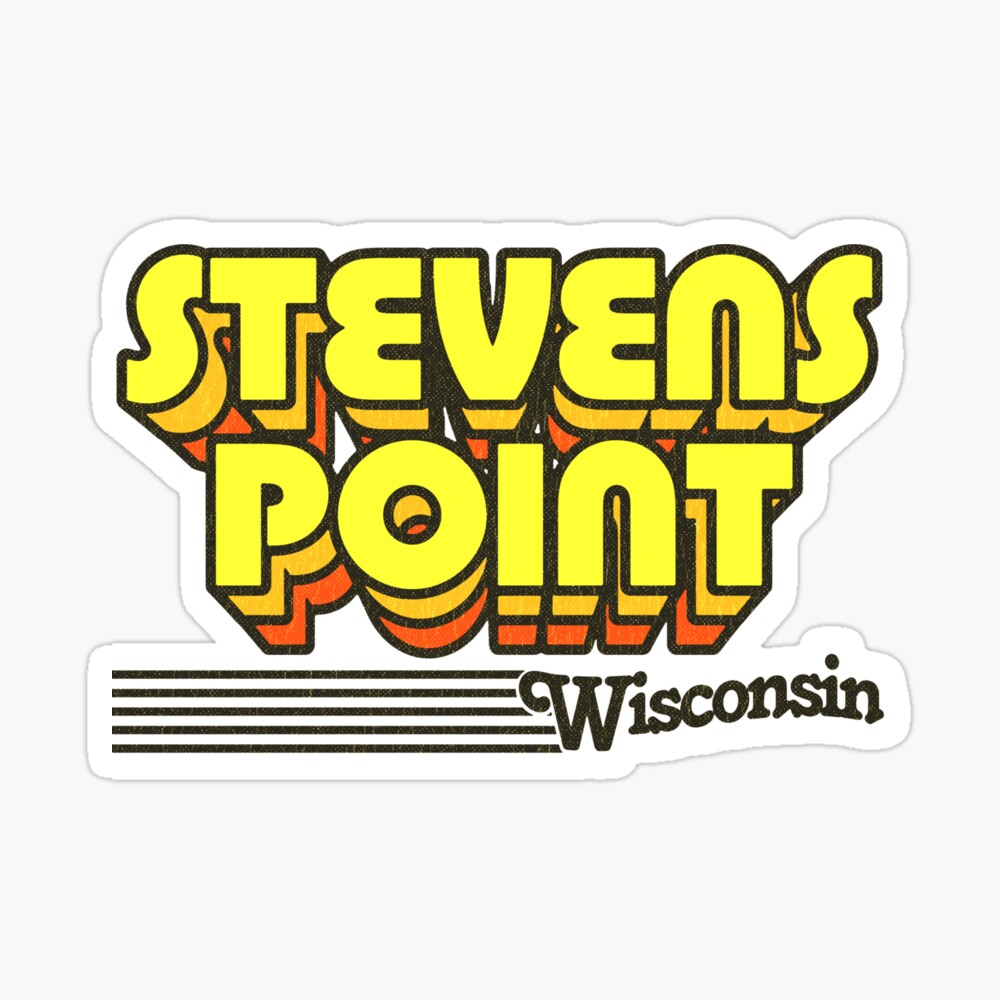 Stevens Point, Wisconsin | Retro Stripes Sticker